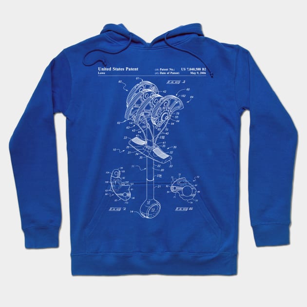 Climbing Anchor Patent - Rock Climber Art - Blueprint Hoodie by patentpress